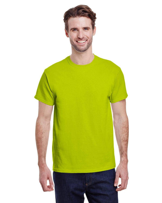 Gildan Adult Heavy Cotton 8.8 oz./lin. yd. T-Shirt | G500 | Safety Green • Turnaround: 2-5 Business Days