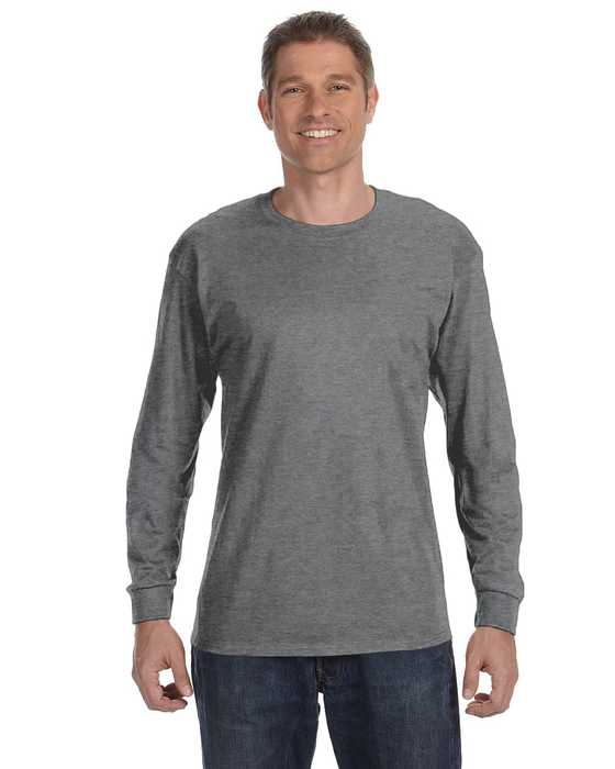 Gildan Adult Heavy Cotton 8.8 oz./lin. yd. Long-Sleeve T-Shirt | G540 | Graphite Heather • Turnaround: 2-5 Business Days
