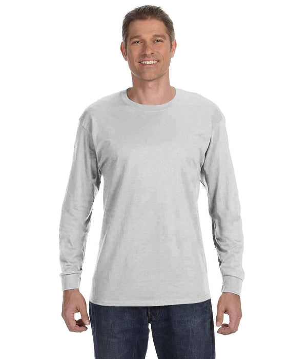Gildan Adult Heavy Cotton 8.8 oz./lin. yd. Long-Sleeve T-Shirt | G540 | Ash Grey • Turnaround: 2-5 Business Days